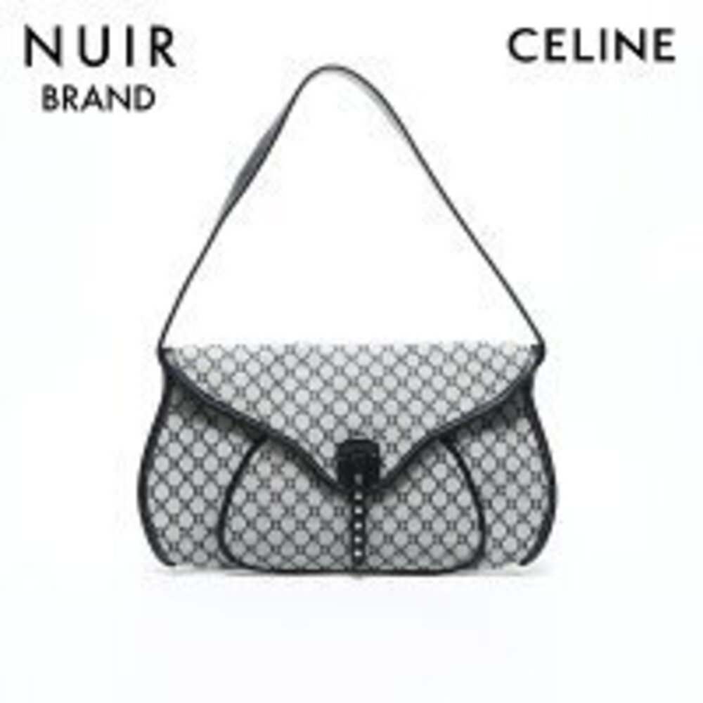 Celine Macadam One Shoulder Hobo Bag Gray
